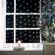 LED Window Net Lights 8 Function with Green Cable (240 Lights - 1.8M x 2.4M) - White Lights Lighting Clearance