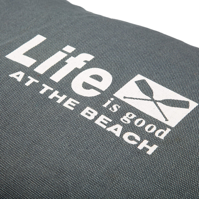 Life Is Good At The Beach Filled Cushion 36 x 55cm - Navy/Grey 8718158839145 only5pounds-com