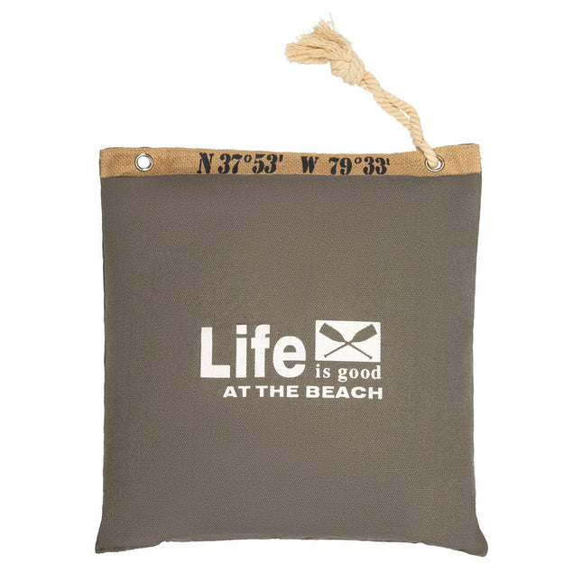 Life Is Good At The Beach Filled Cushion 42 x 42cm - Brown/Grey 8718158839121 only5pounds-com