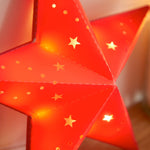 Light - Up Hanging Paper Star - Red - 30cm - Bargainia.com - 