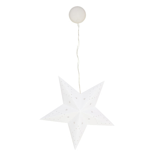 Light-Up Hanging Paper Star - White - 30cm 5420046524332 only5pounds-com
