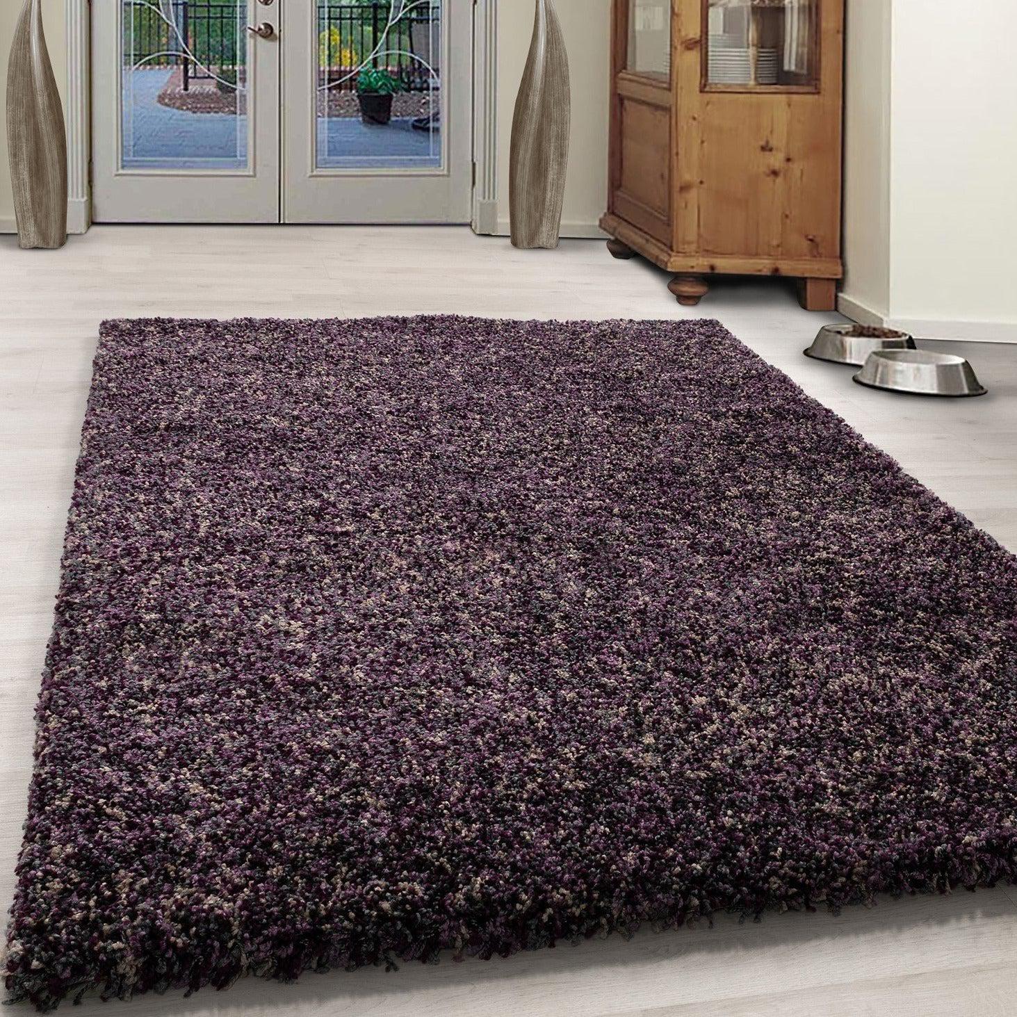 Lilac & Grey Blend Shaggy Rug - Enjoy - Bargainia.com - 