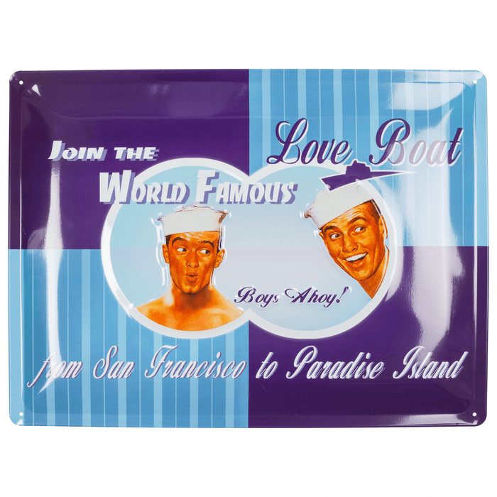 Love Boat Boys Ahoy Metal Plaque - 30 x 41cm only5pounds-com