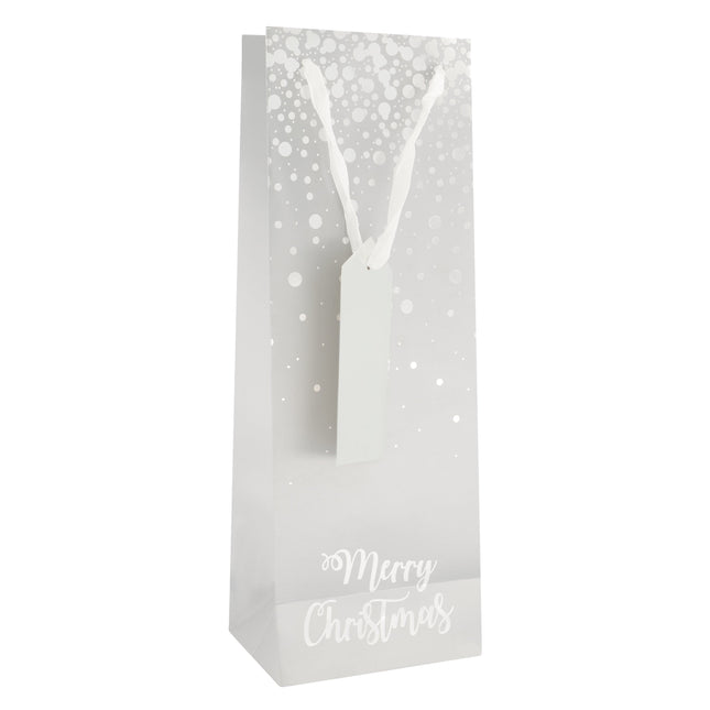 Luxury Foiled Christmas Bottle Bag With Tag - 1 Pack-5056170317955-Bargainia.com