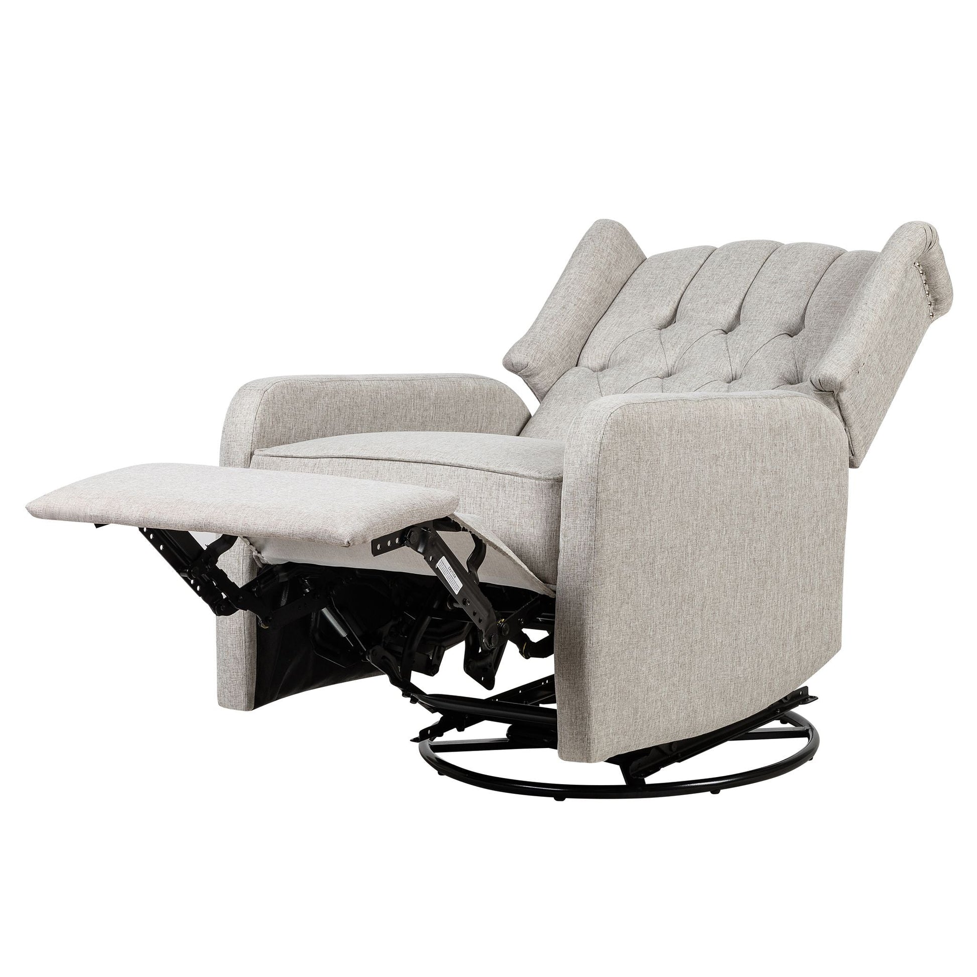 Manual Swivel Fabric Recliner Chair - Cream Furniture Clearance