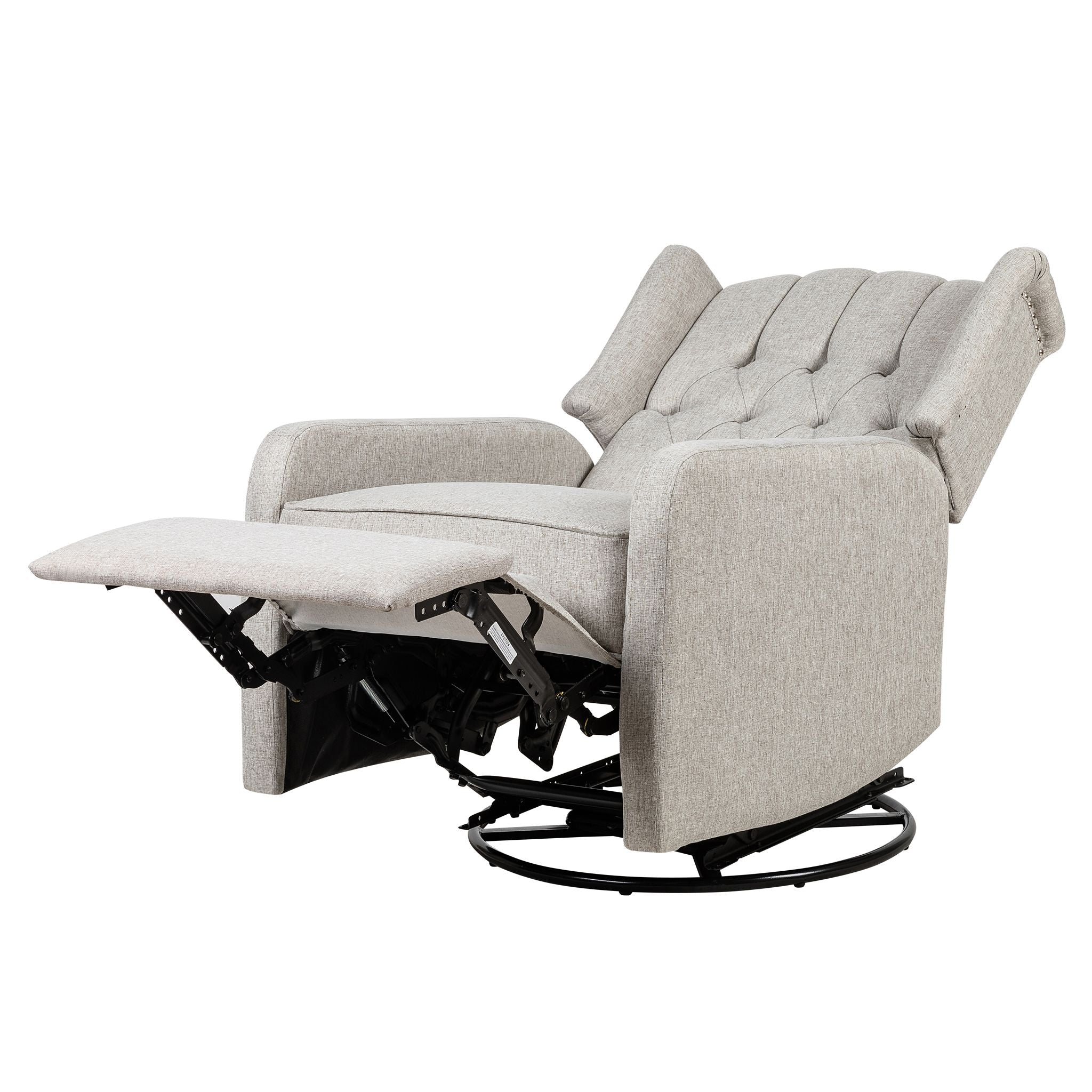 Manual Swivel Fabric Recliner Chair - Cream Furniture Clearance