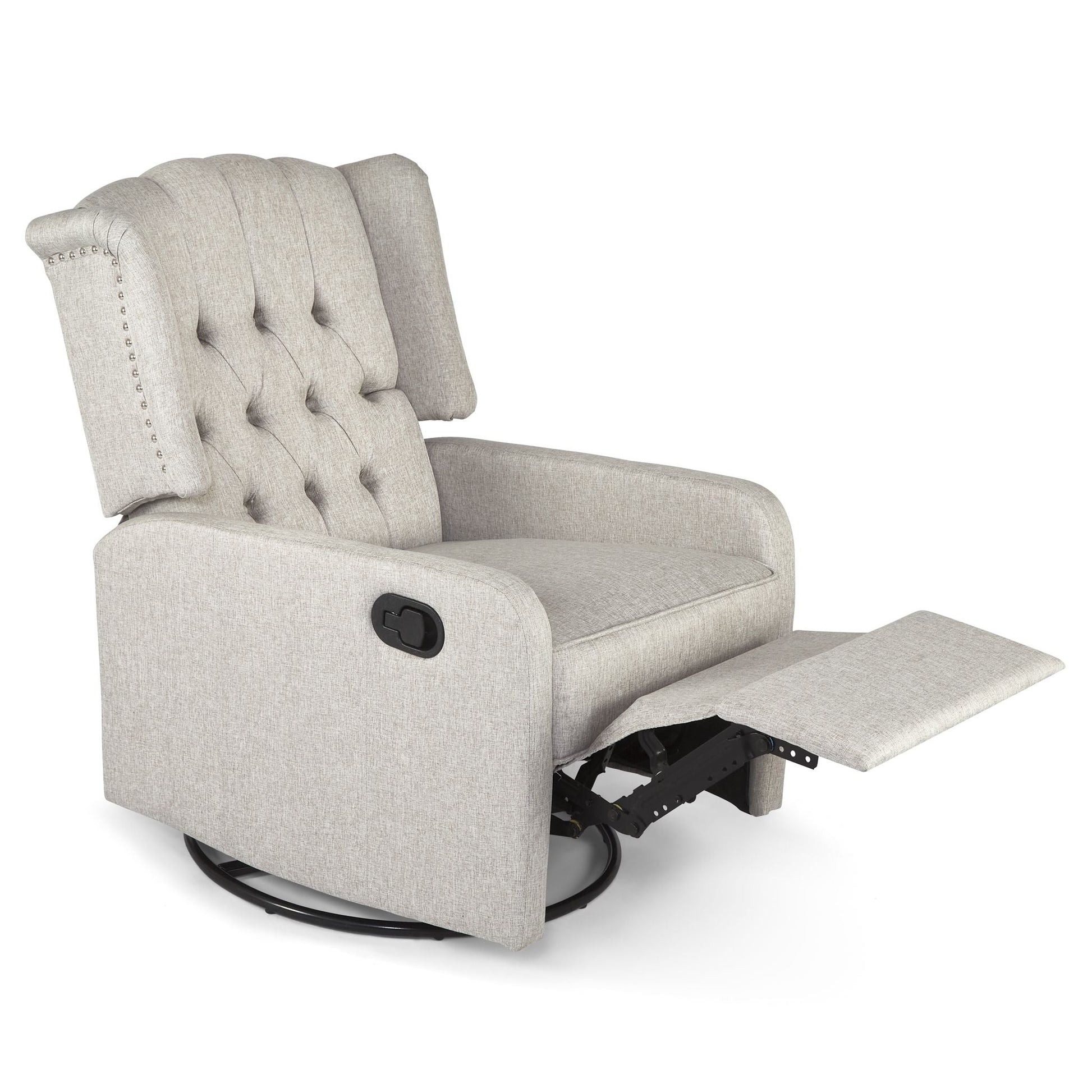 Manual Swivel Fabric Recliner Chair - Cream Furniture Clearance