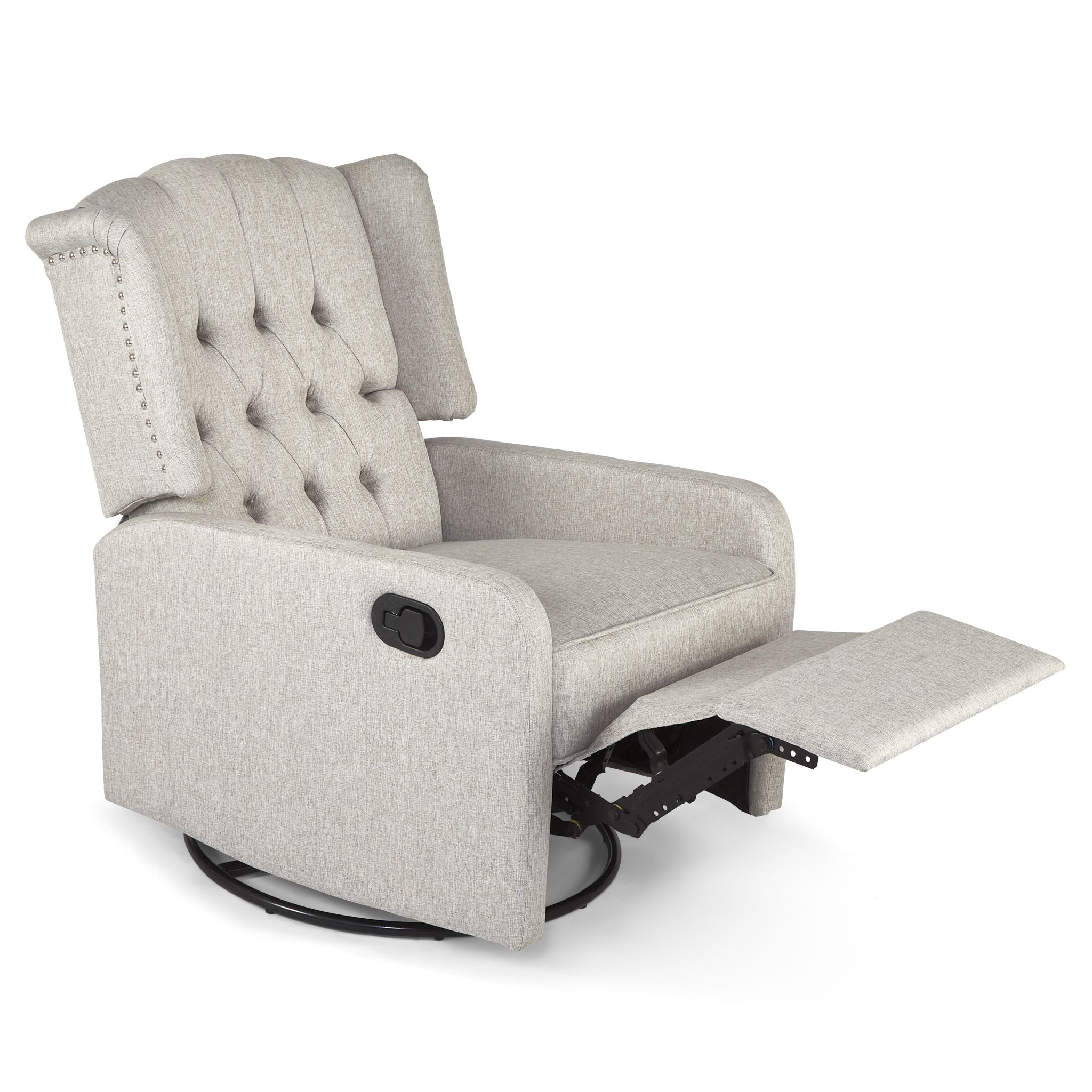 Manual Swivel Fabric Recliner Chair - Cream Furniture Clearance