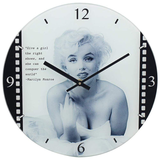 Marilyn Monroe Glass Clock - 30cm-5010792458601-Bargainia.com
