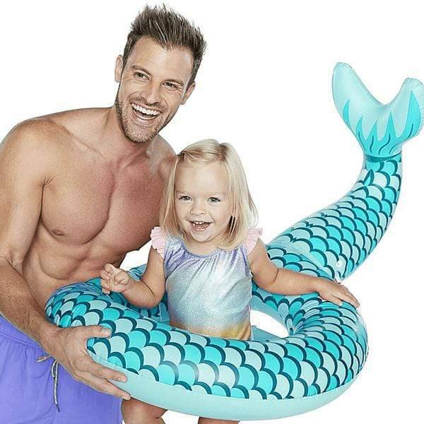 Mermaid Tail Inflatable Swim Ring-8.71896E+12-Bargainia.com