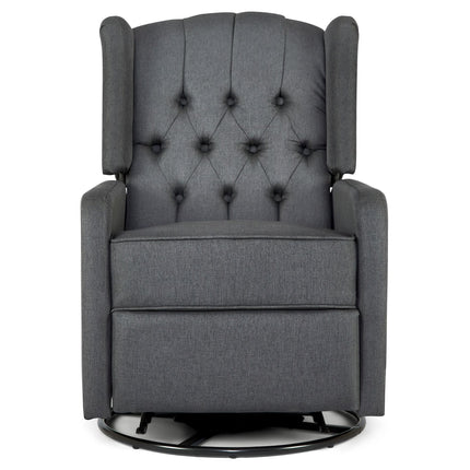 Grey Fabric Recliner Armchair Front On