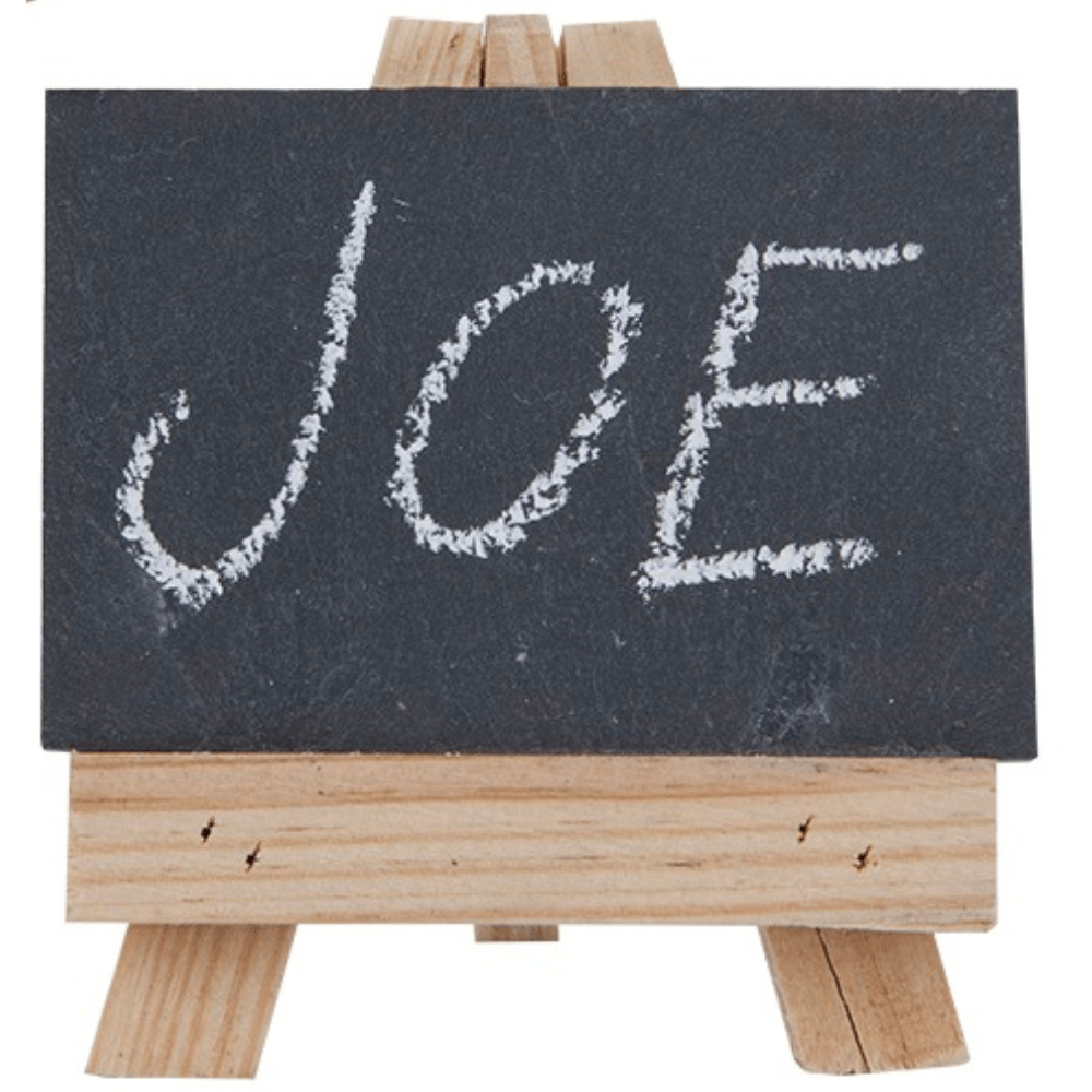 Mini Wooden Easel & Slate - Place Setting - Set of 4 Dining Clearance