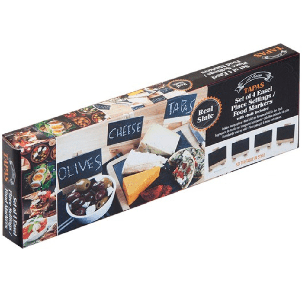 Mini Wooden Easel & Slate - Place Setting - Set of 4 Dining Clearance