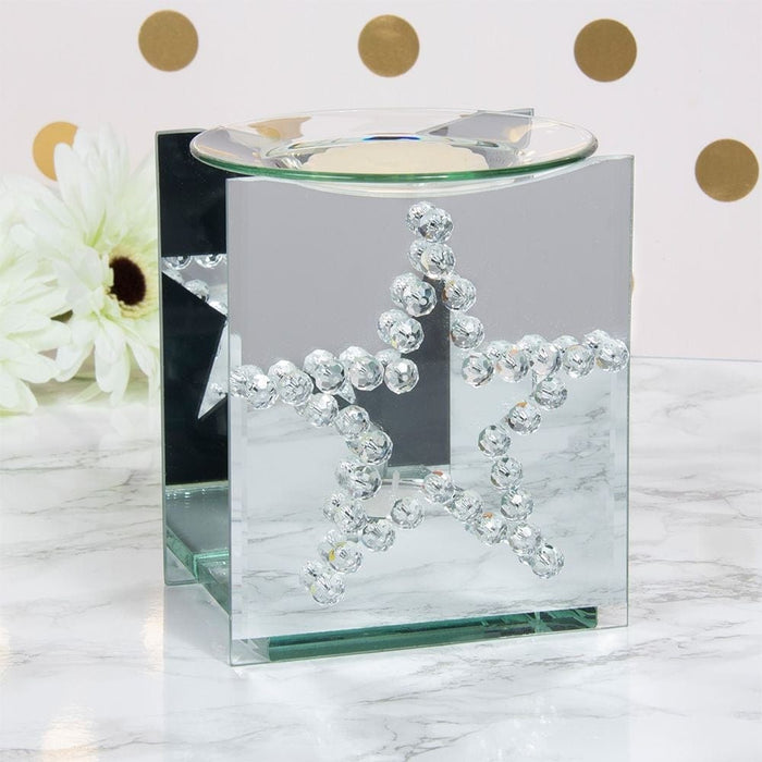 Mirror Crystal Star Wax/Oil Warmer 5010792469157 only5pounds-com