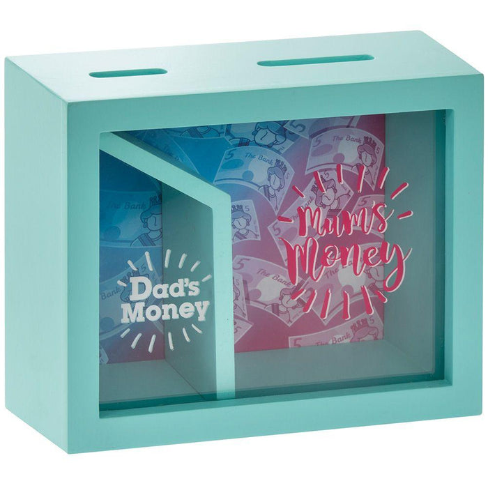 Mum's Money & Dad's Money Savings Money Box -  20 x 16 x 7cm 5010792427614 only5pounds-com
