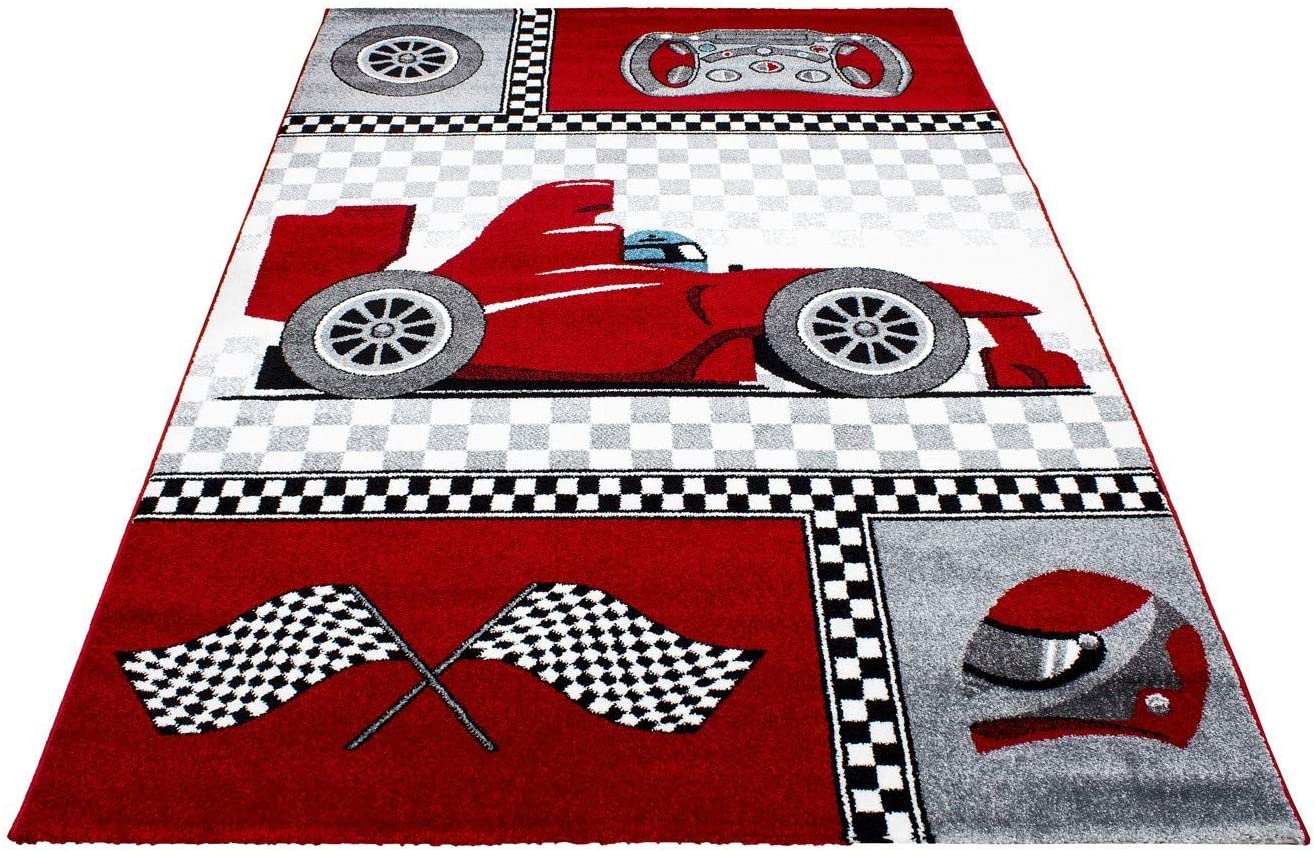Racing Car Rug Red - Kids Rugs Rug Masters