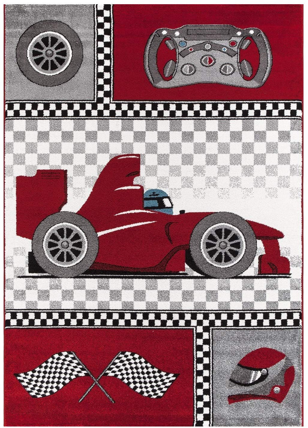 Racing Car Rug Red - Kids Rugs Rug Masters