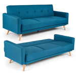 Narvik Sofa Bed 3 Seater Click Clack - Blue - Bargainia.com - 