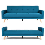 Narvik Sofa Bed 3 Seater Click Clack - Blue - Bargainia.com - 