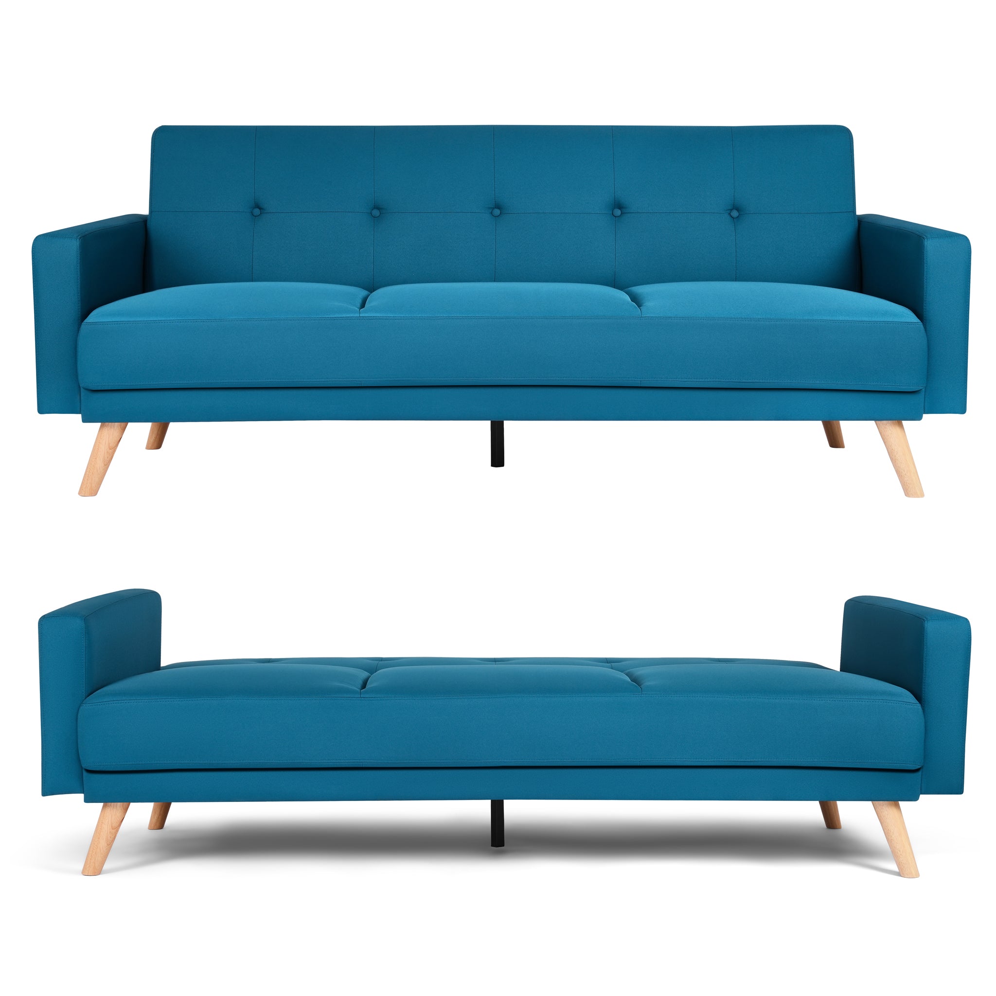Narvik Sofa Bed 3 Seater Click Clack - Blue Sofas Bargainia
