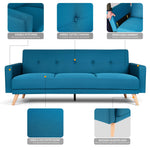 Narvik Sofa Bed 3 Seater Click Clack - Blue - Bargainia.com - 