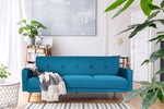 Narvik Sofa Bed 3 Seater Click Clack - Blue - Bargainia.com - 