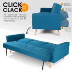 Narvik Sofa Bed 3 Seater Click Clack - Blue - Bargainia.com - 