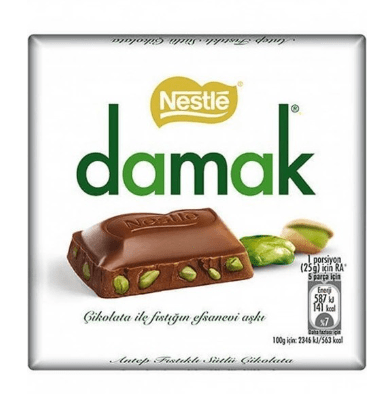 Nestle Damak Milk Chocolate & Pistachios - 60g 8690632994055 Bargainia