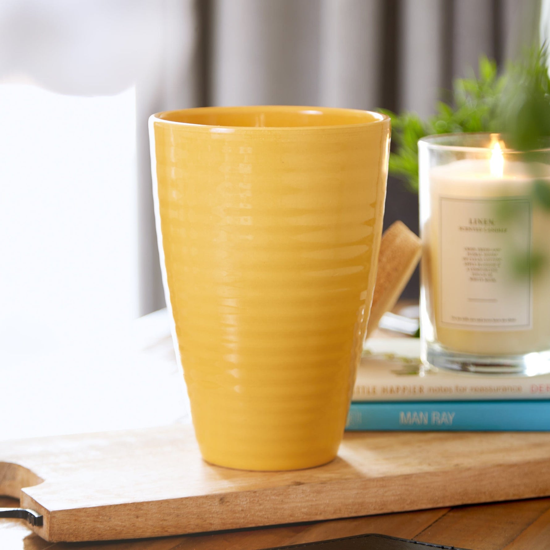 Ocher Yellow Verona Vase - 20cm - Bargainia.com - 
