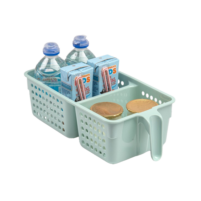 2 Compartment Fridge Drawer With Handle - 15.5 x 30 x 9cm - Assorted Colours-Bargainia.com