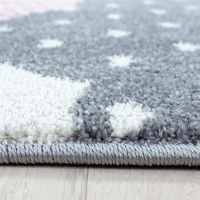 Pink and Grey Clouds Kids Rug - Bambi Rugs Rug Masters