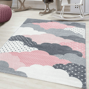 Pink and Grey Clouds Kids Rug - Bambi Rugs Rug Masters