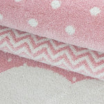 Pink and Grey Clouds Kids Rug - Bambi - Bargainia.com - 