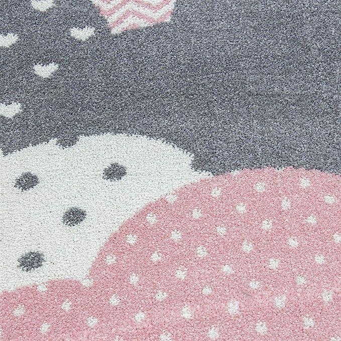 Pink and Grey Clouds Kids Rug - Bambi Rugs Rug Masters