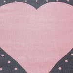 Pink and Grey Heart Kids Rug - Bambi - Bargainia.com - 