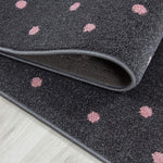 Pink and Grey Heart Kids Rug - Bambi - Bargainia.com - 