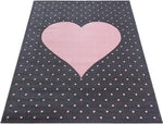 Pink and Grey Heart Kids Rug - Bambi - Bargainia.com - 