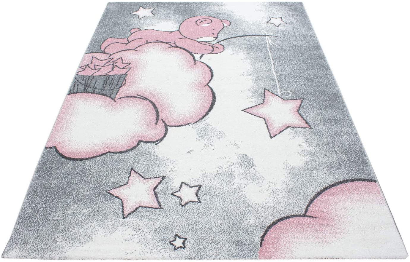 Pink Baby Bear Stars Rug - Kids Rugs Rug Masters