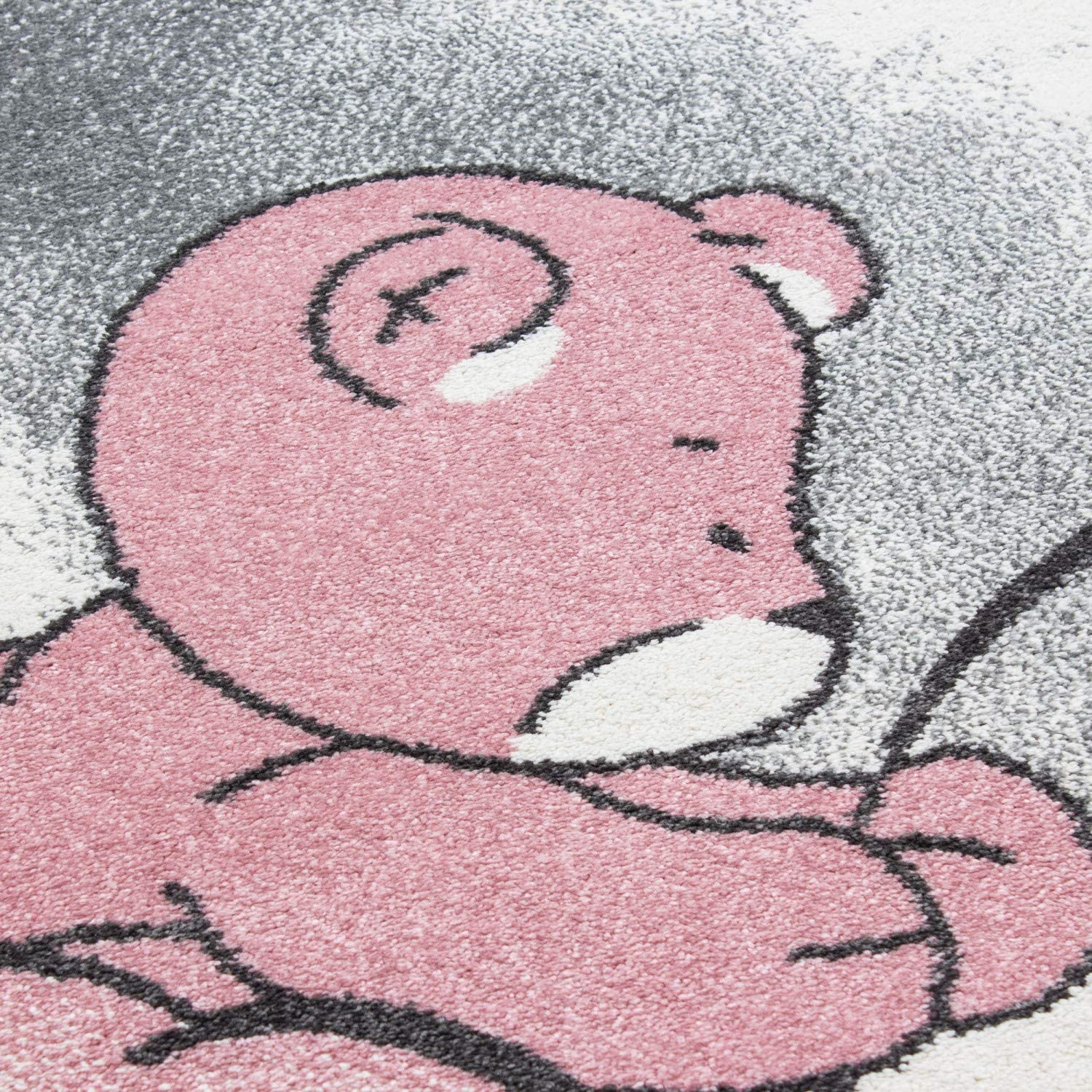 Pink Baby Bear Stars Rug - Kids Rugs Rug Masters