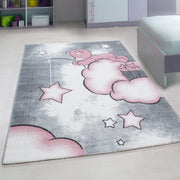 Pink Baby Bear Stars Rug - Kids Rugs Rug Masters