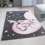 Pink Baby Elephant and Stars Rug - Kids - Bargainia.com - 