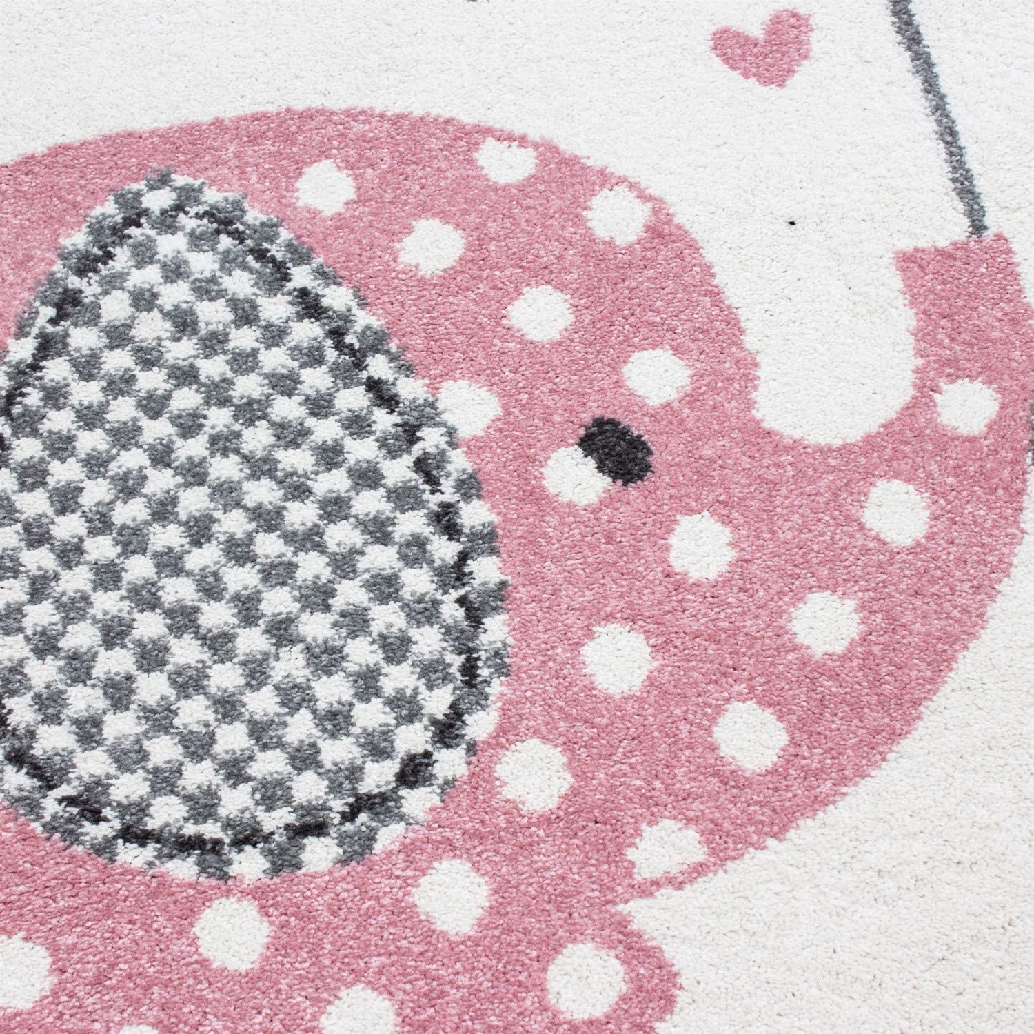 Pink Baby Elephant Hearts Rug - Kids Rugs Rug Masters