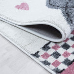 Pink Baby Elephant Hearts Rug - Kids - Bargainia.com - 