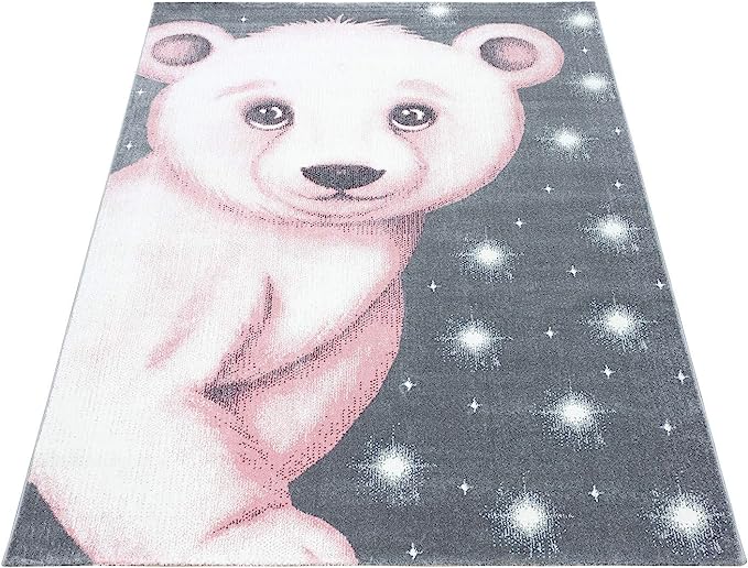 Pink Bear Kids Rug - Bambi - Bargainia.com - 