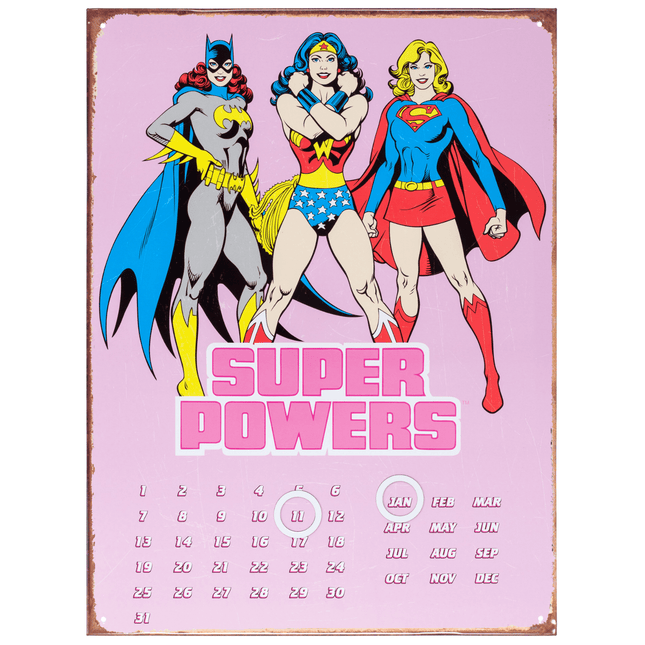 Pink DC Women Metal Calendar - 30 x 41cm only5pounds-com