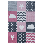 Pink & Grey Checked Rug - Kids - Bargainia.com - 
