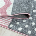 Pink & Grey Checked Rug - Kids - Bargainia.com - 