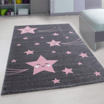 Pink & Grey Stars Rug - Kids - Bargainia.com - 