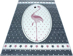 Polka Dot Grey Flamingo Rug - Kids - Bargainia.com - 