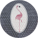 Polka Dot Grey Flamingo Rug - Kids - Bargainia.com - 